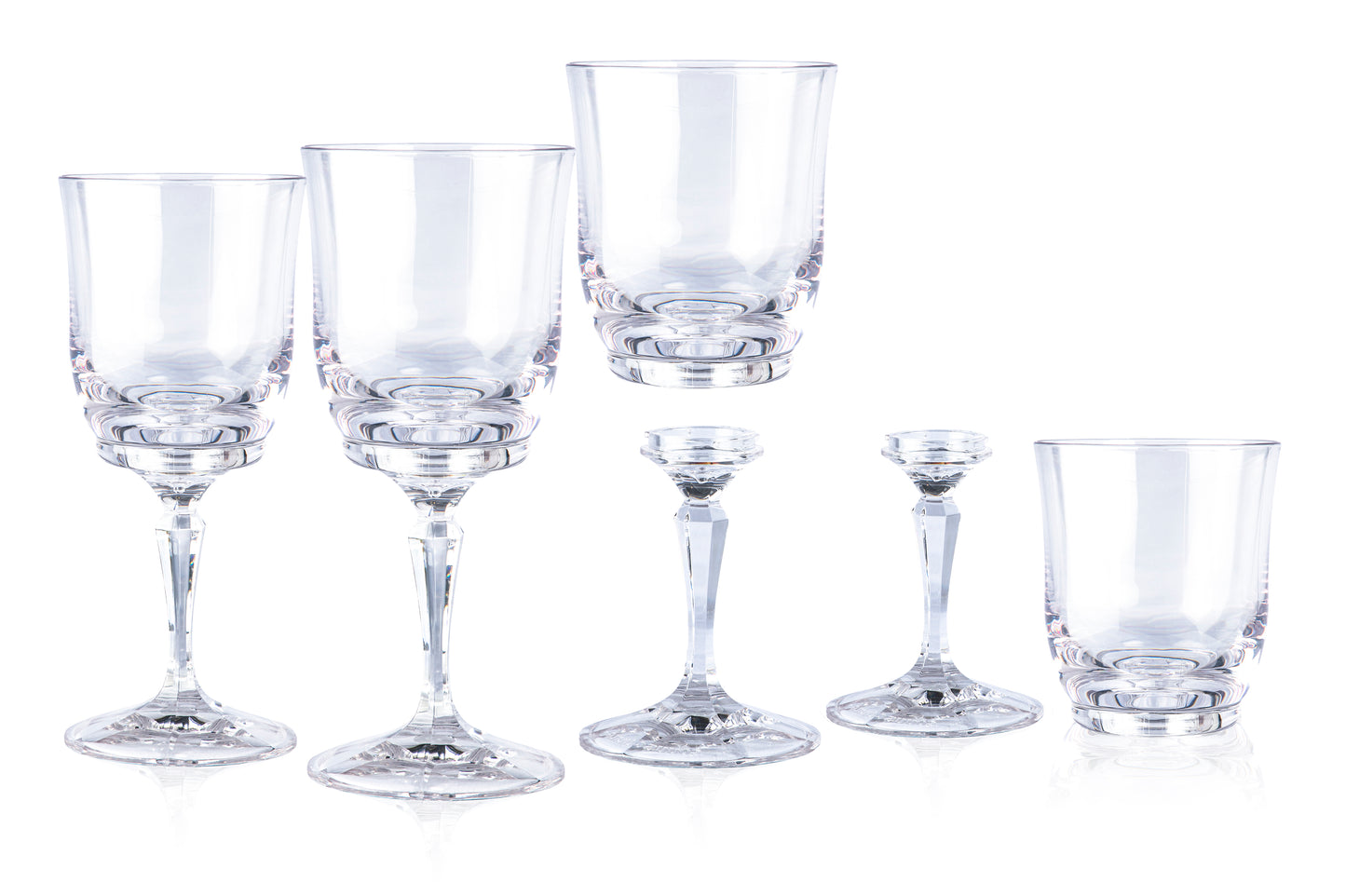 BOGO SALE !! Clear Cut Tumbler with Twist off Stem, Set of 4