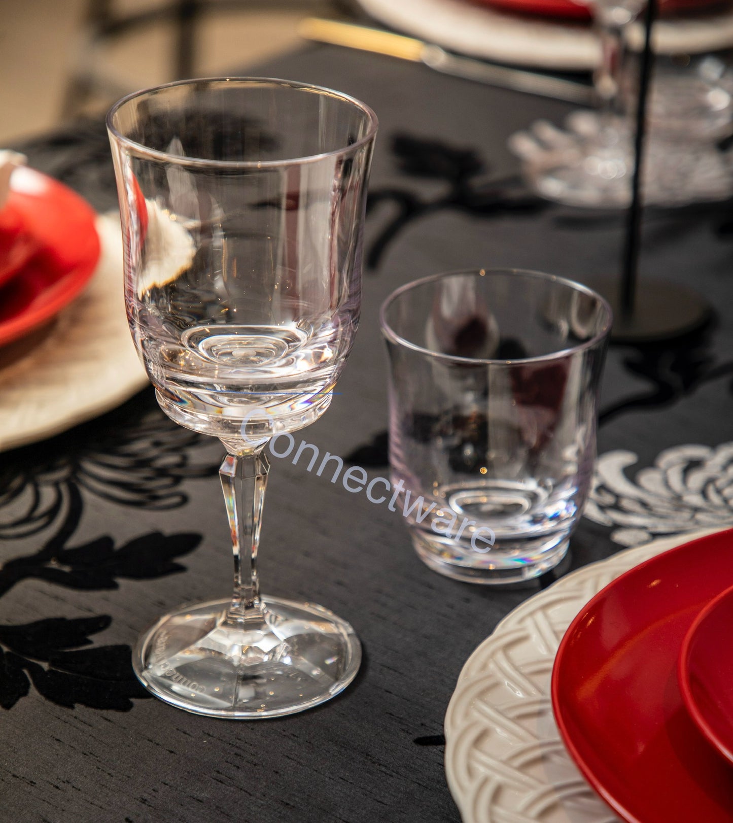 BOGO SALE !! Clear Cut Tumbler with Twist off Stem, Set of 4
